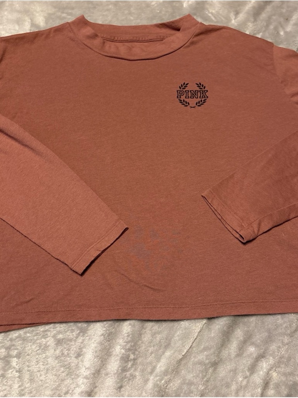 PINK Victoria's Secret Long Sleeve Crewneck in Terracotta